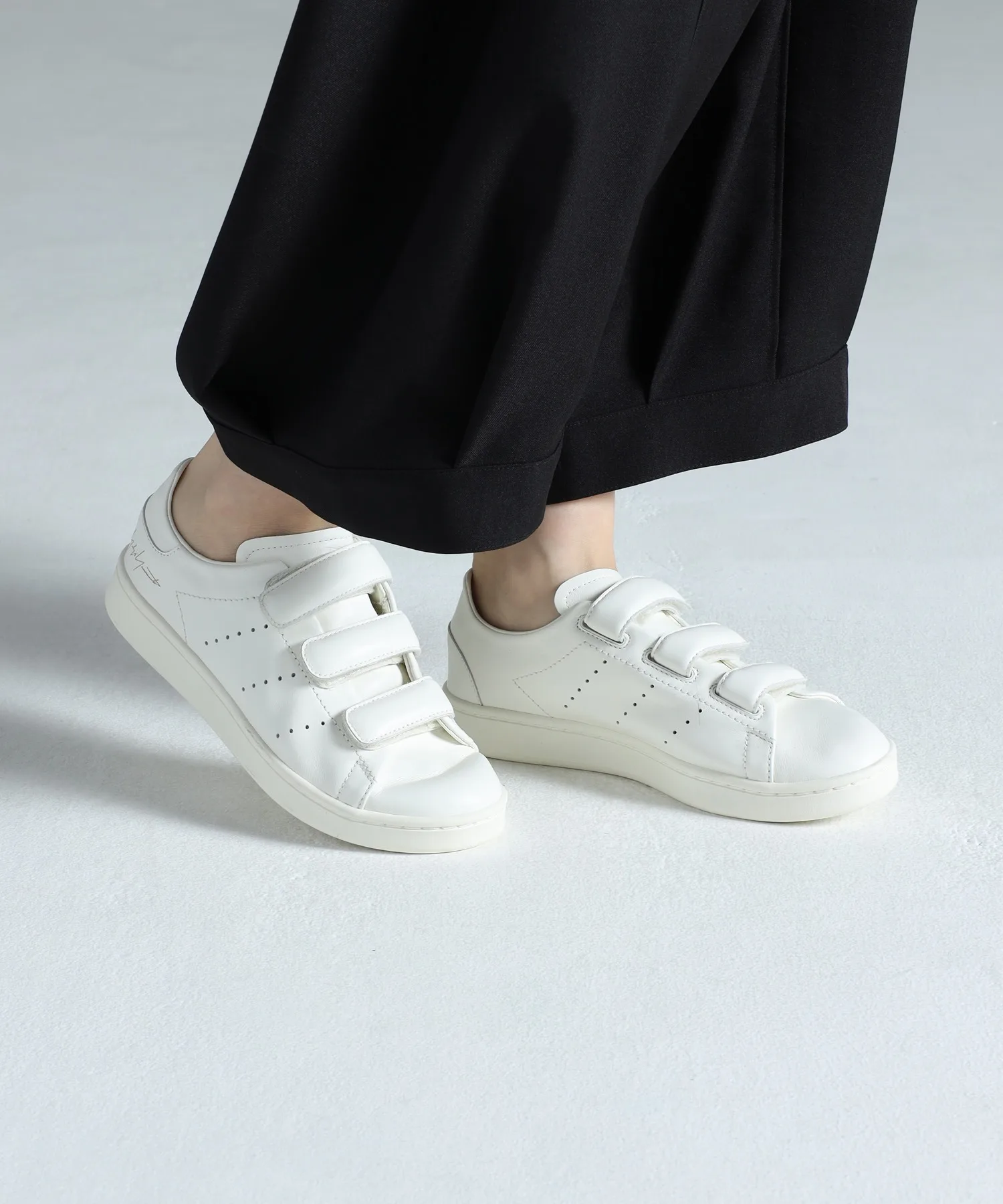 Унисекс кожаные кроссовки Y-3 Stan Smith Velc белые