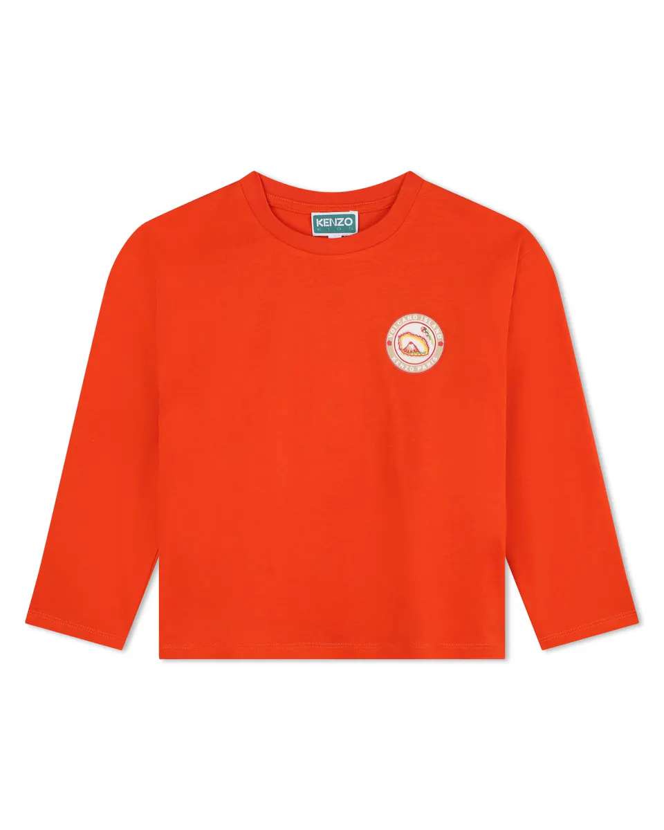 

Футболка для мальчика из 100% хлопка с логотипом на спине Kenzo Kids, красный