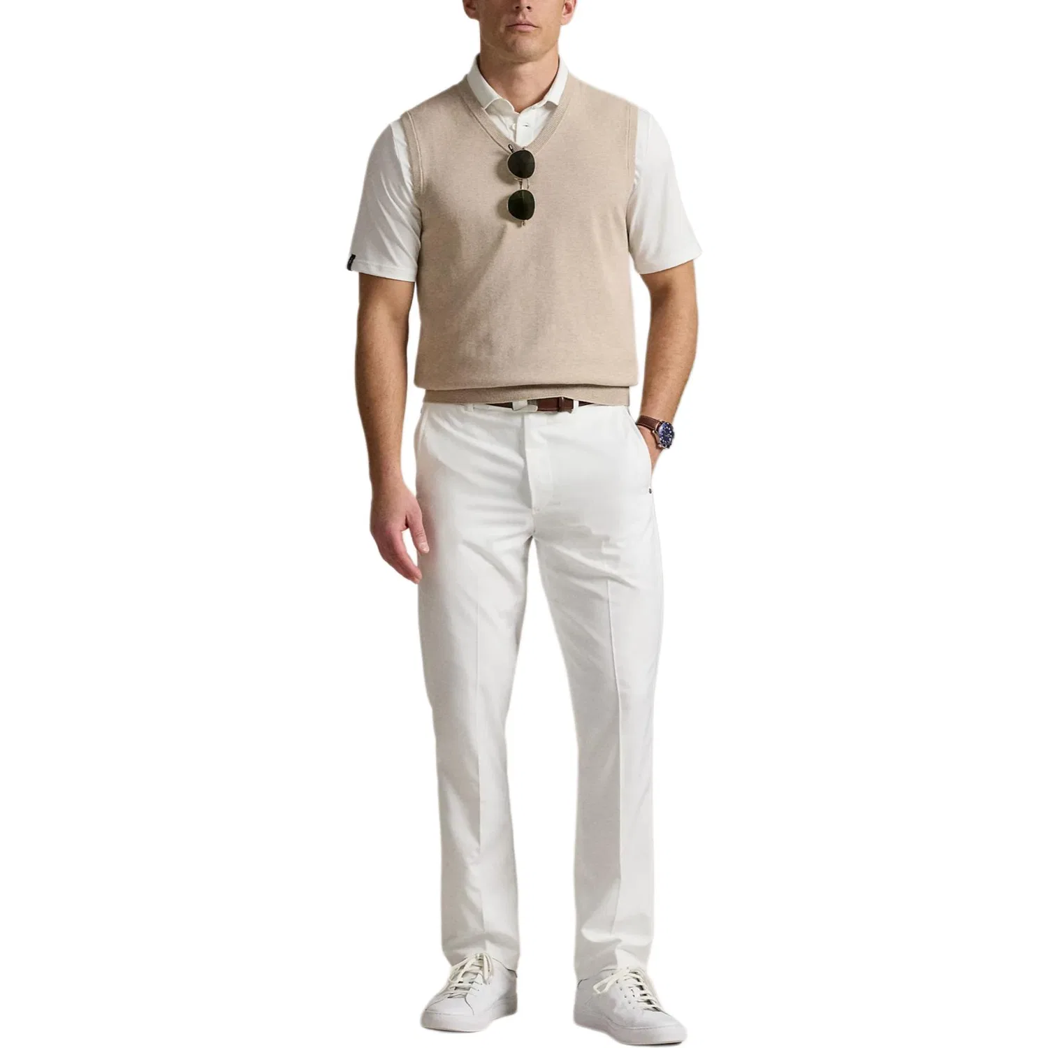 Топ мужской хлопковый Polo Ralph Lauren Beige — фото 3