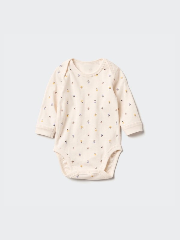 

Боди newborn joy с принтом рисунком Uniqlo, бежевый