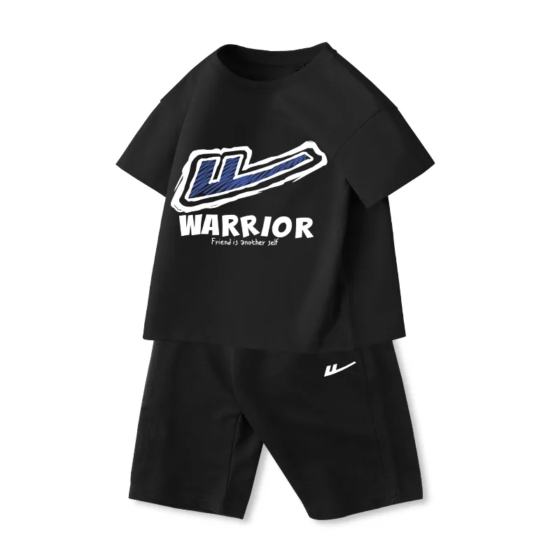 Повседневная спортивная одежда для детей 3-7 лет WARRIOR, Black/H Blue Stitching-Black/H White Logo K