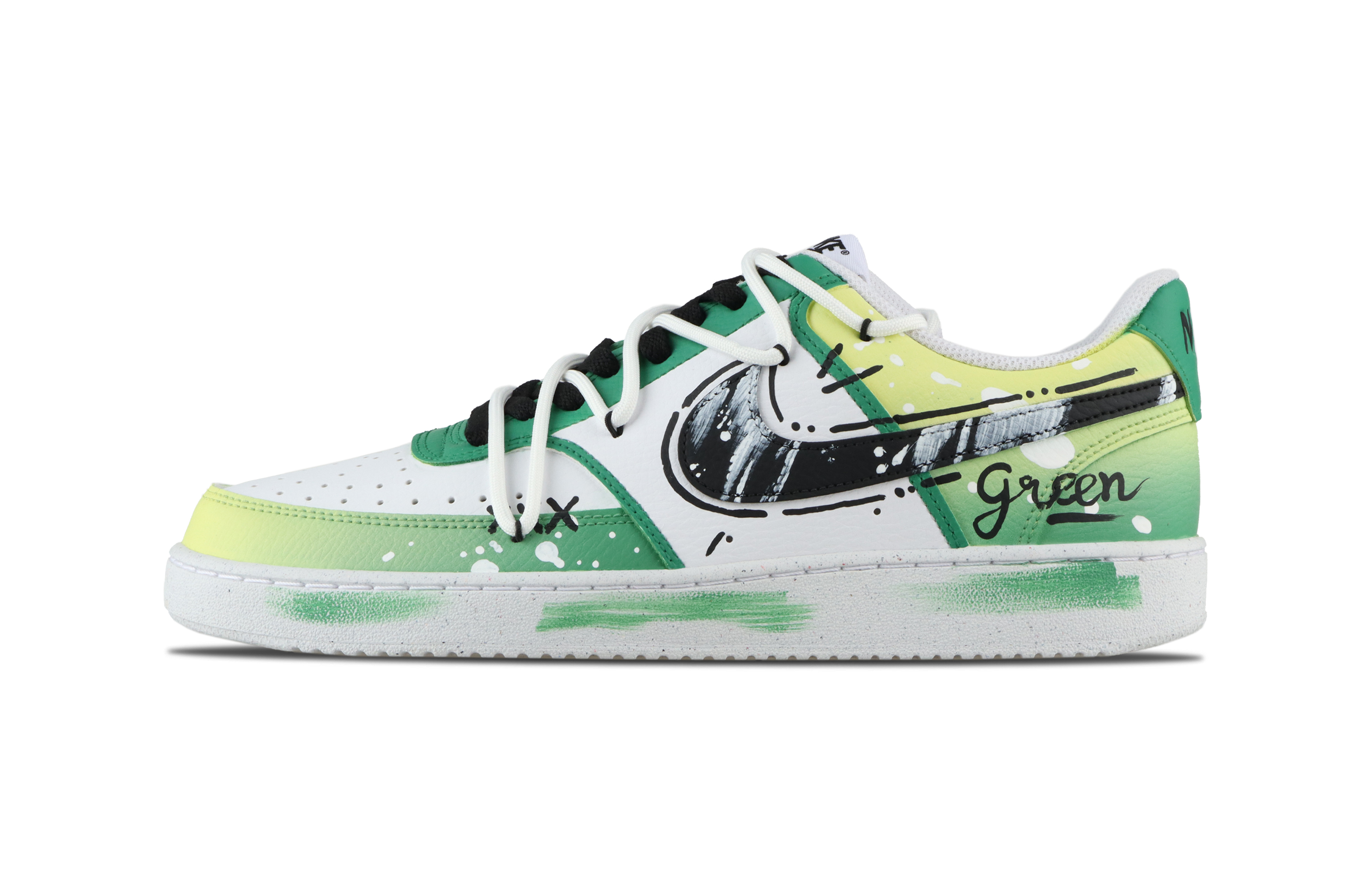 

Nike Кроссовки Court Vision 1 с переливающимся износостойким верхом для скейтборда, мужские, желто-зеленые