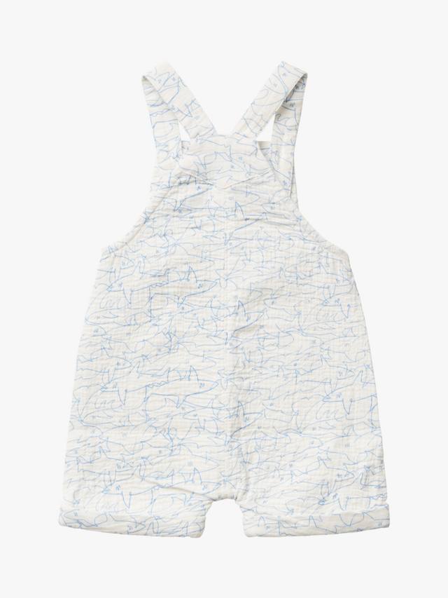 Детские хлопковые муслиновые комбинезоны Benetton, Offwhite — фото 2