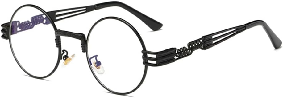 

Круглые солнцезащитные очки в стиле стимпанк для мужчин и женщин, металлические очки, винтажные солнцезащитные очки с защитой от УФ-излучения UV400 generic, Black Clear