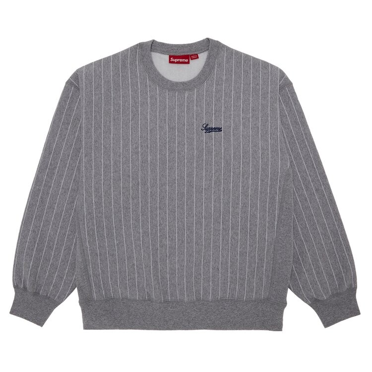 

Толстовка Supreme Pinstripe Crewneck, серый