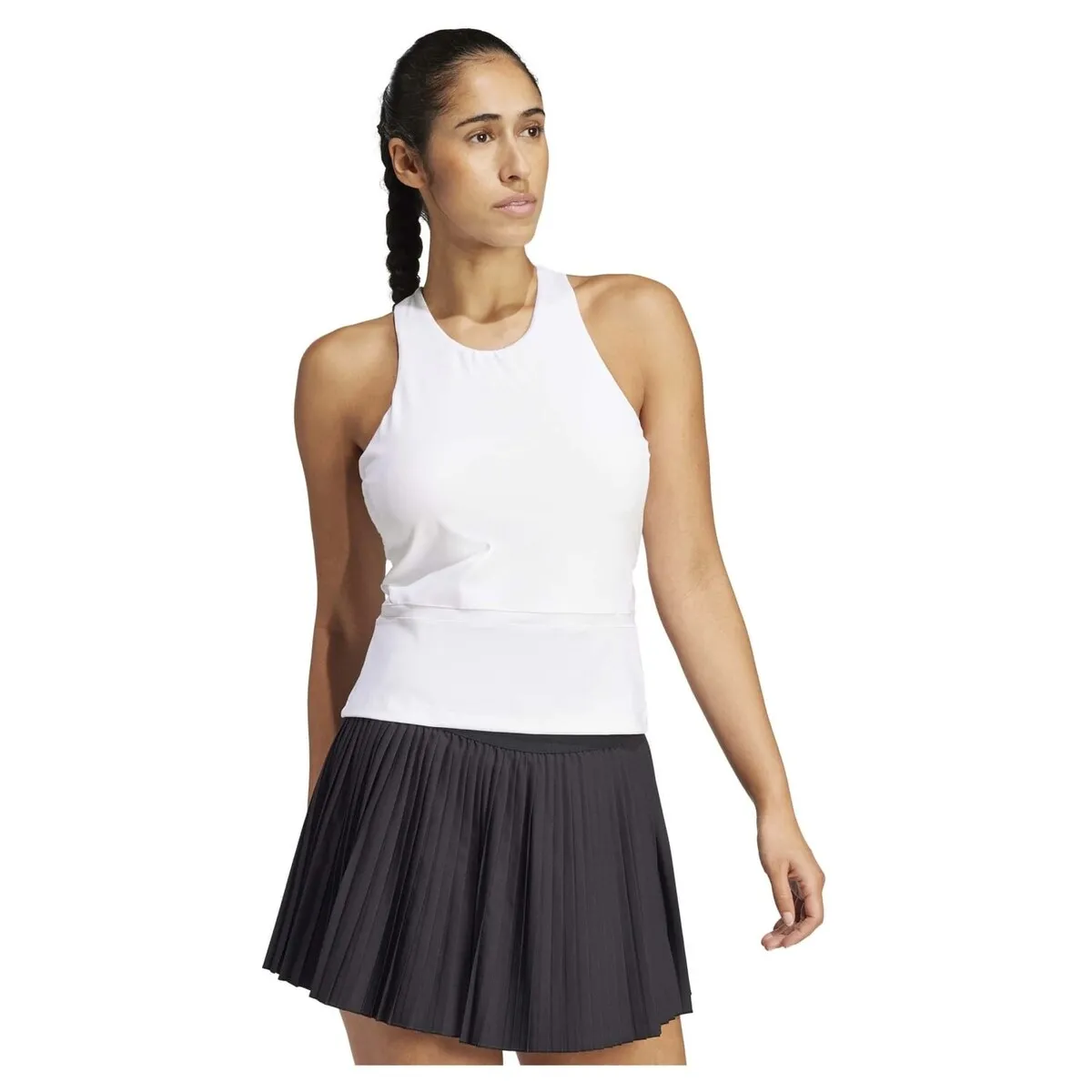 Женская теннисная майка Adidas Y-TANK MIDI, белый — фото 2