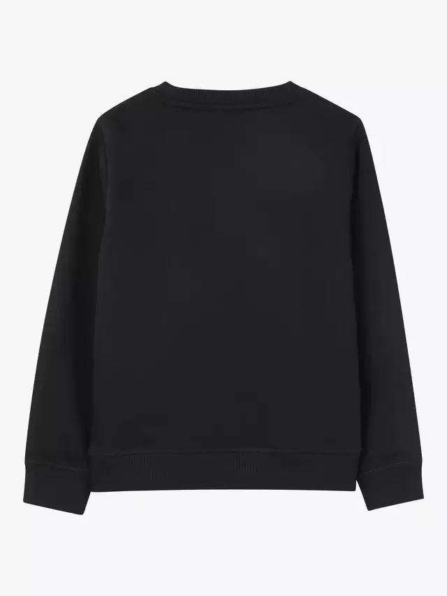 Детская толстовка с круглым вырезом и логотипом, черная HUGO BOSS, Black — фото 2