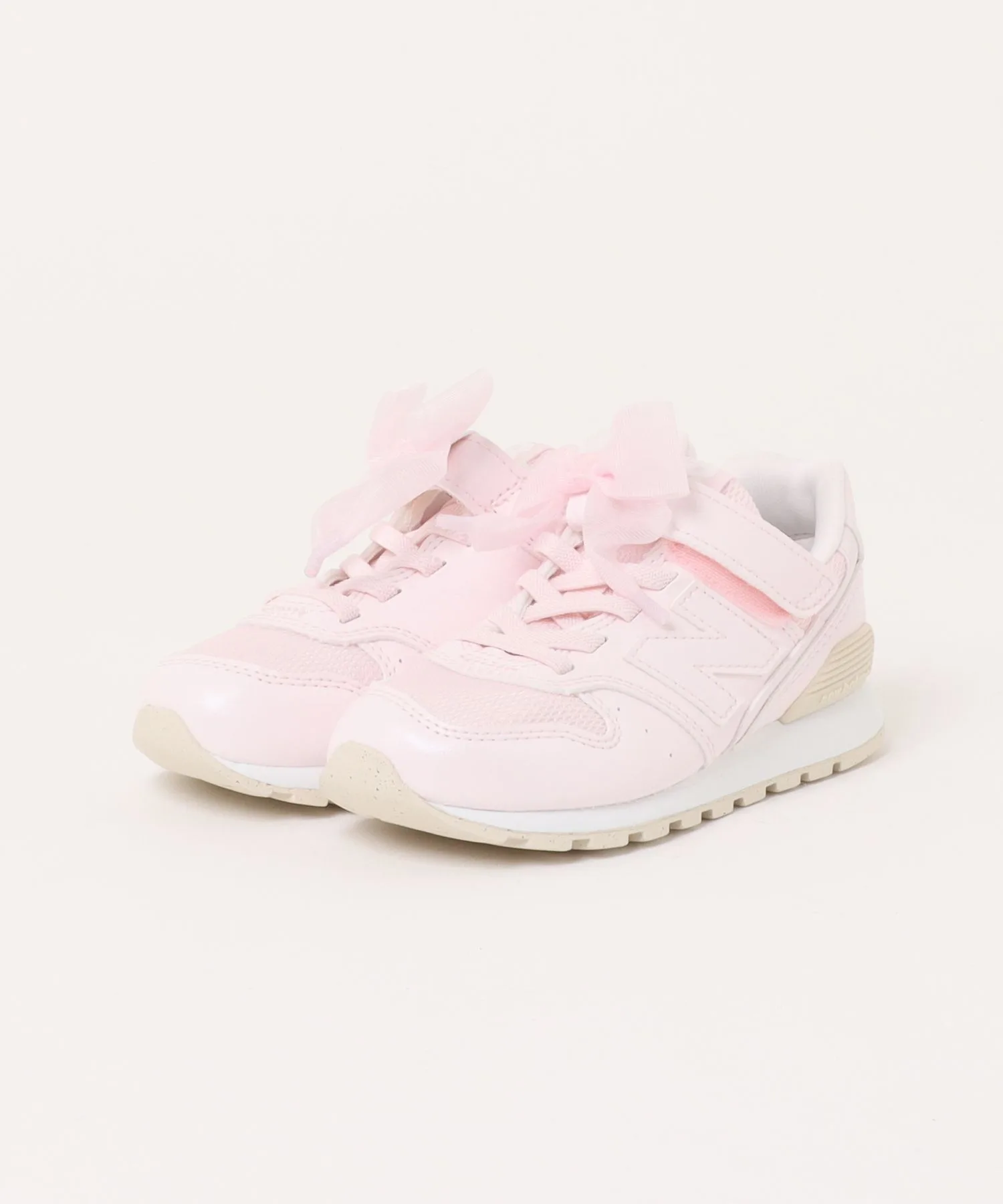 Детские кроссовки с липучкой и бантом New Balance 996 v3 розовые