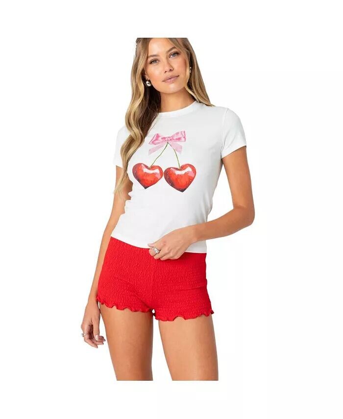 

Женская футболка Cherry Heart Edikted, белый