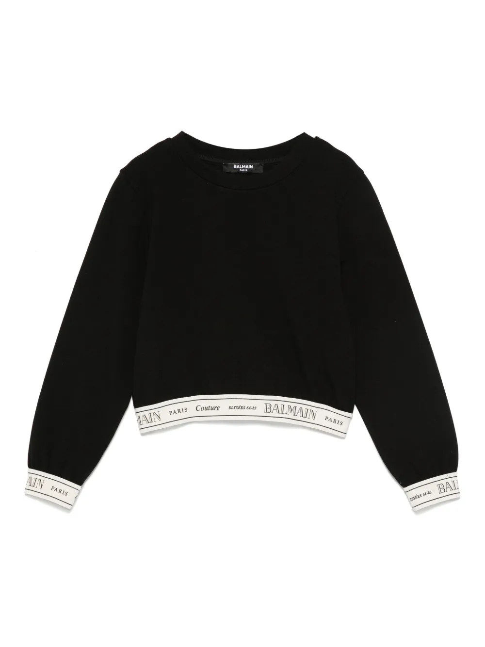 

Укороченный топ с логотипом Balmain Kids, черный