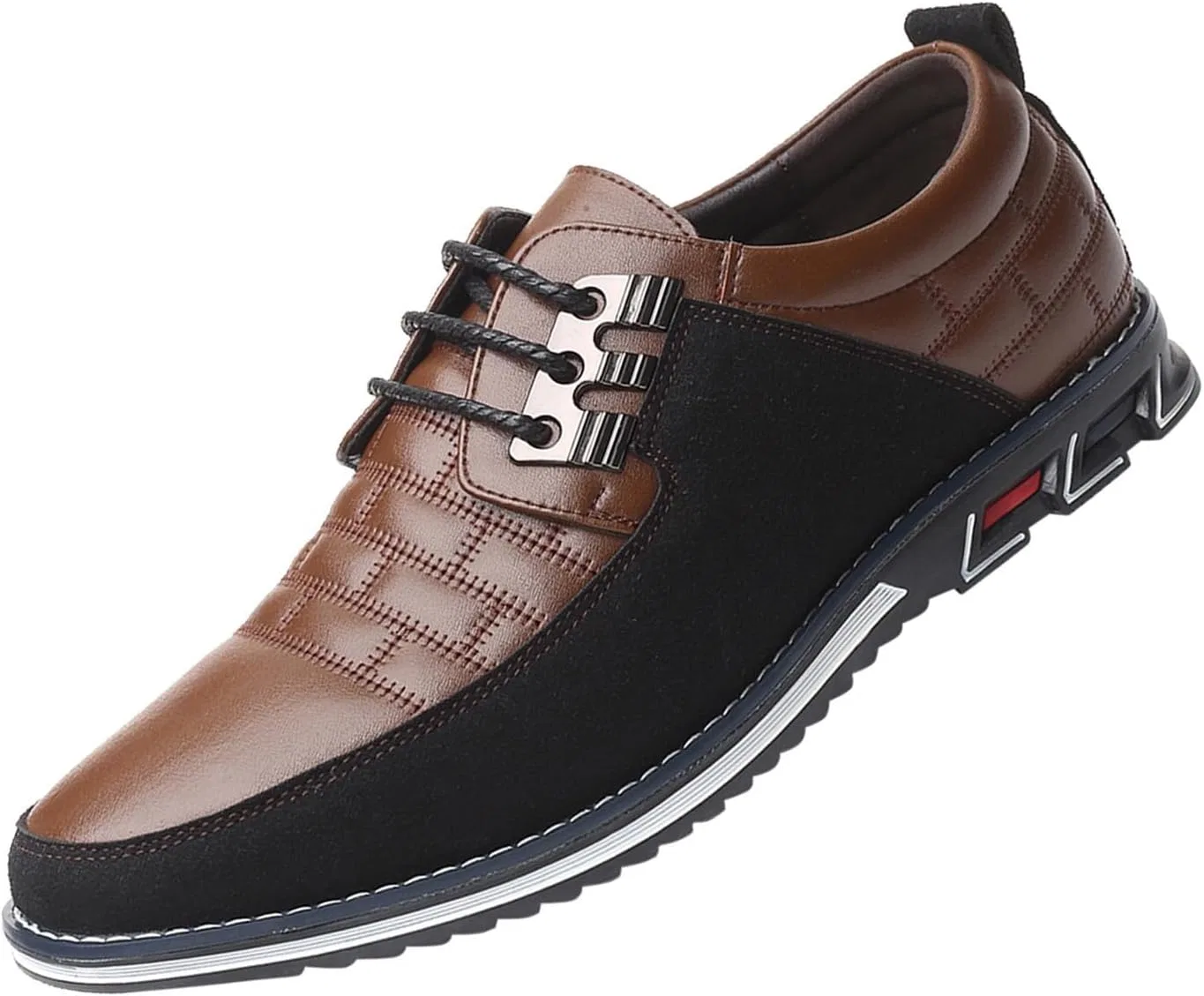 Мужские кожаные туфли Generisch Fashion с удобными и дышащими шнурками для отдыха и деловых встреч, Brown