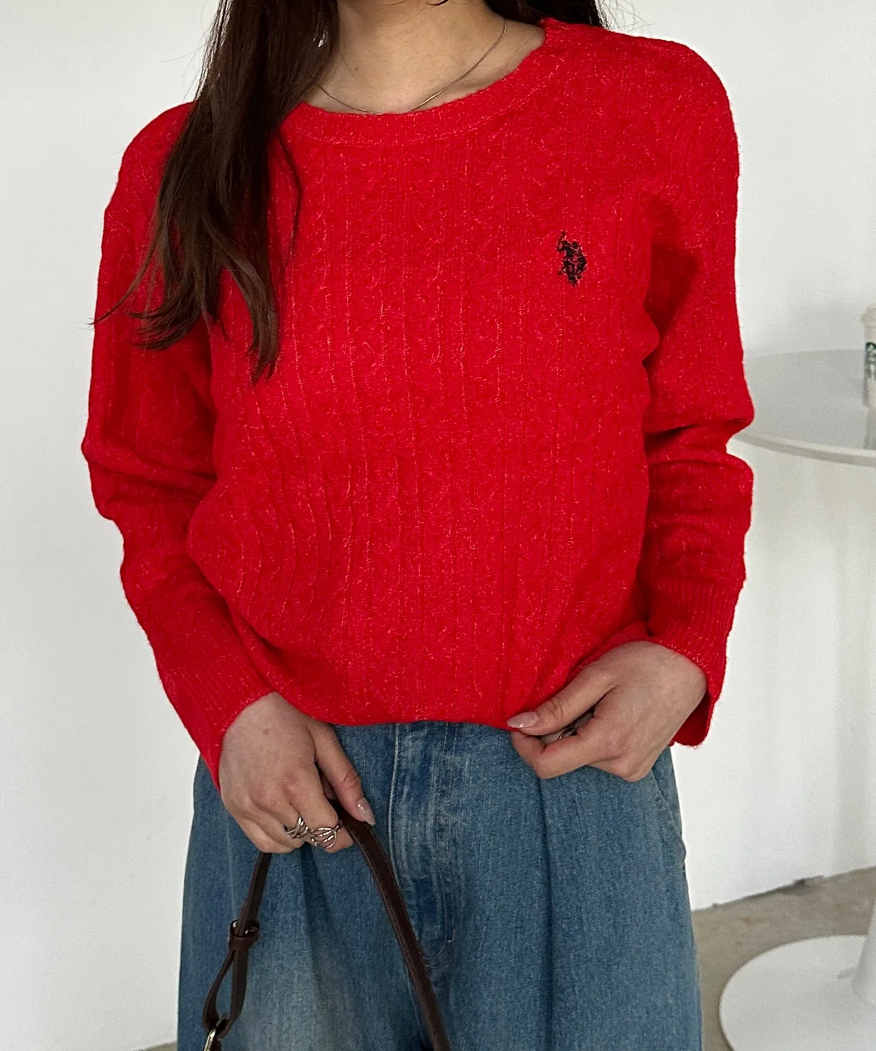 Джемпер U.S. POLO ASSN. с вышивкой, красный