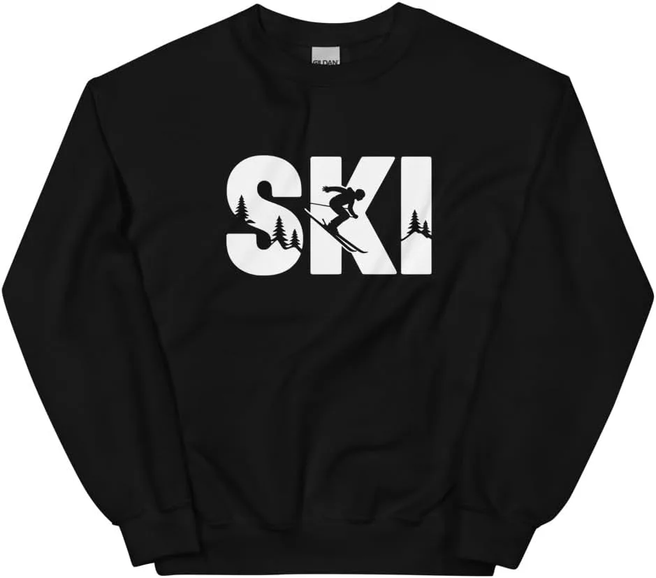 

Минималистичный свитшот для лыжников с силуэтом горнолыжника ThaLiStore