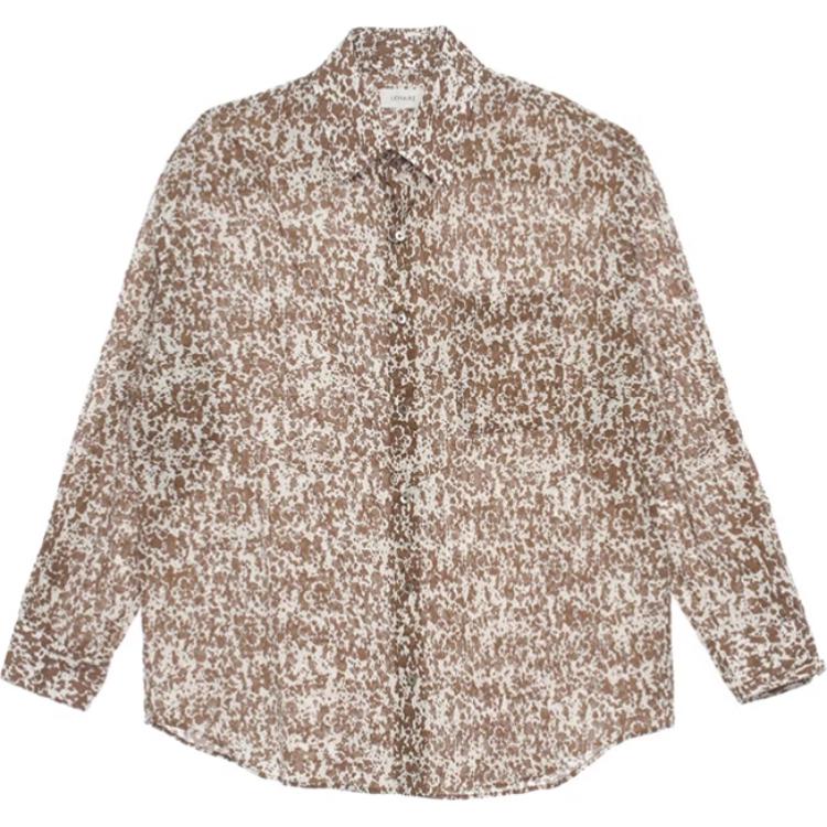 

Хлопковая рубашка с абстрактным принтом Lemaire, мультиколор