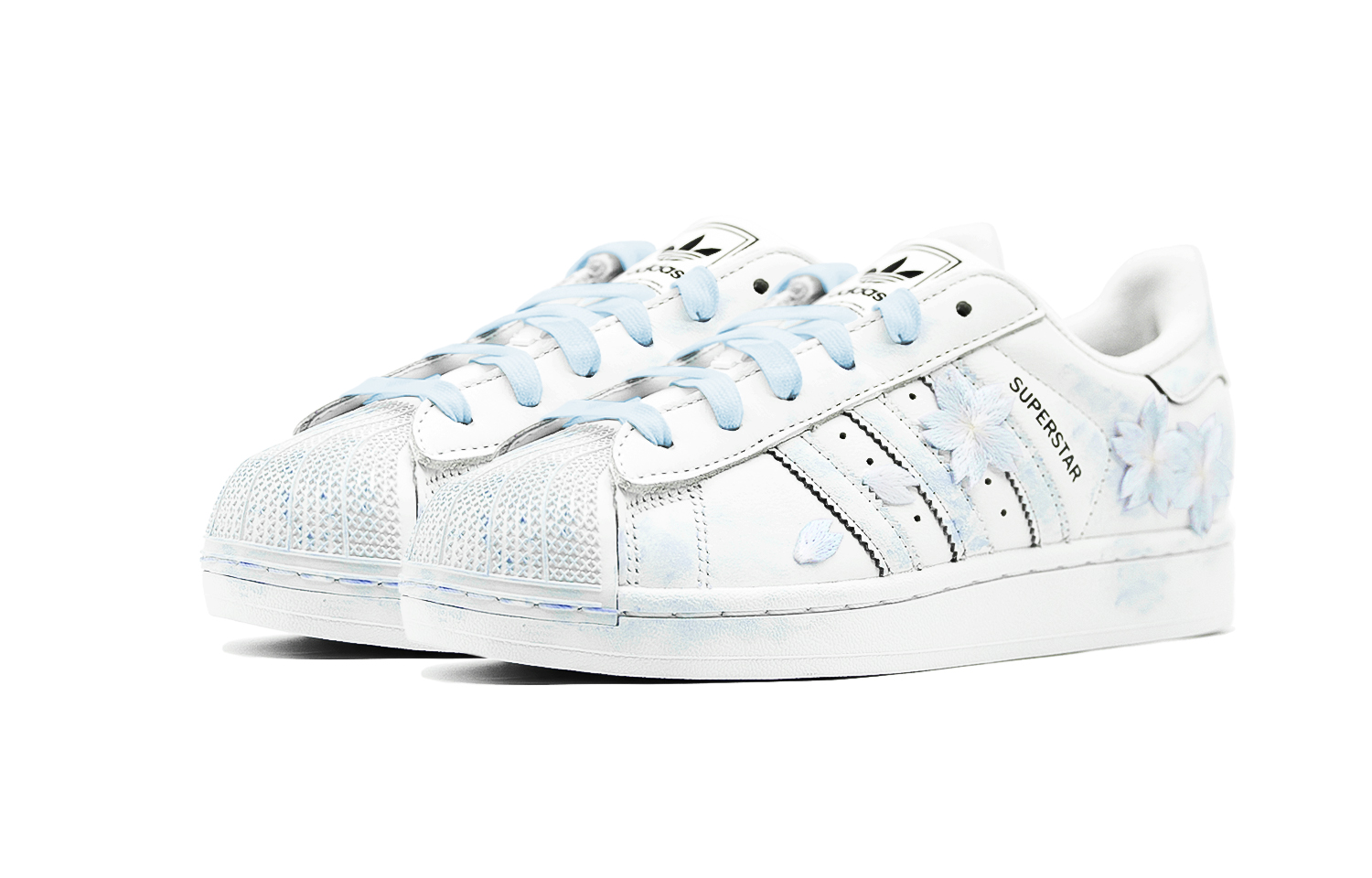 Детские кроссовки для скейтбординга SUPERSTAR Blue Tide Sakura Low Top для подростков Adidas Originals, синий/белый — фото 3