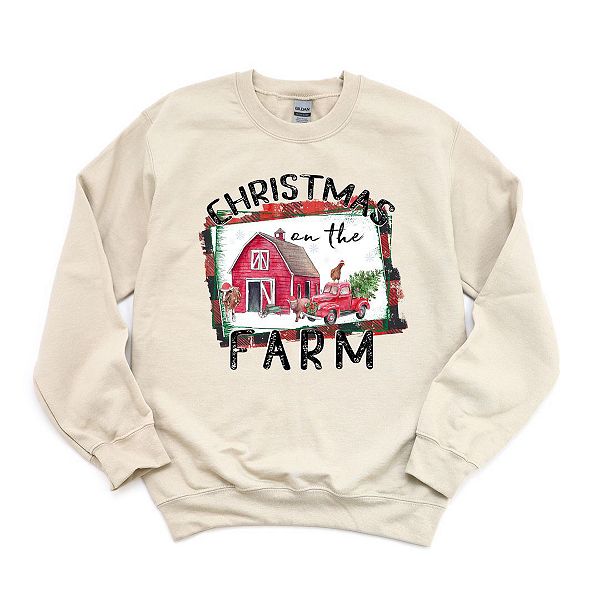 

Свитшот с рождественским фермерским сараем Simply Sage Market