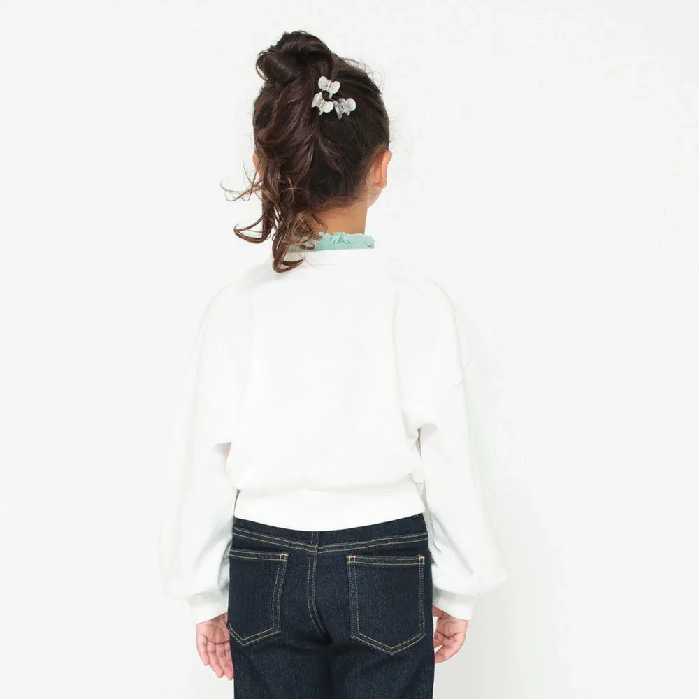 Толстовка с длинными рукавами из флиса и атласа с воротником Branshes, off white — фото 4