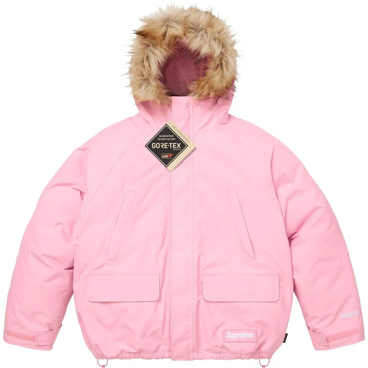 

Fw25 week12 2 в 1 gore tex парка + reversible 700 fill куртка unisex Supreme, светло-розовый