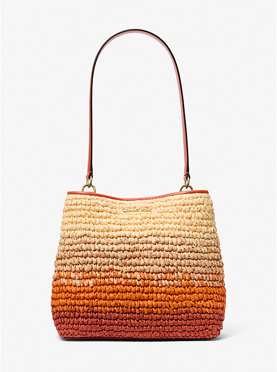 

Сумка Pratt Medium из соломы с эффектом омбре Michael Kors, красный