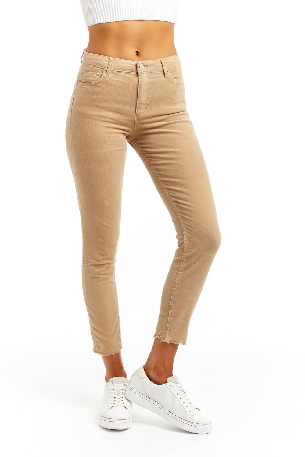 

Узкие вельветовые джинсы Mona High Rise цвета Camel tractr