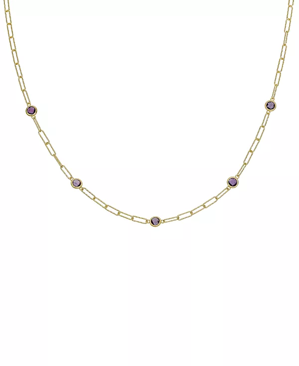 

Крупное ожерелье со скрепкой из швейцарского голубого топаза длиной 18 дюймов (4 карата) из стерлингового серебра (также с аметистом и цитрином) Macy'S, amethyst