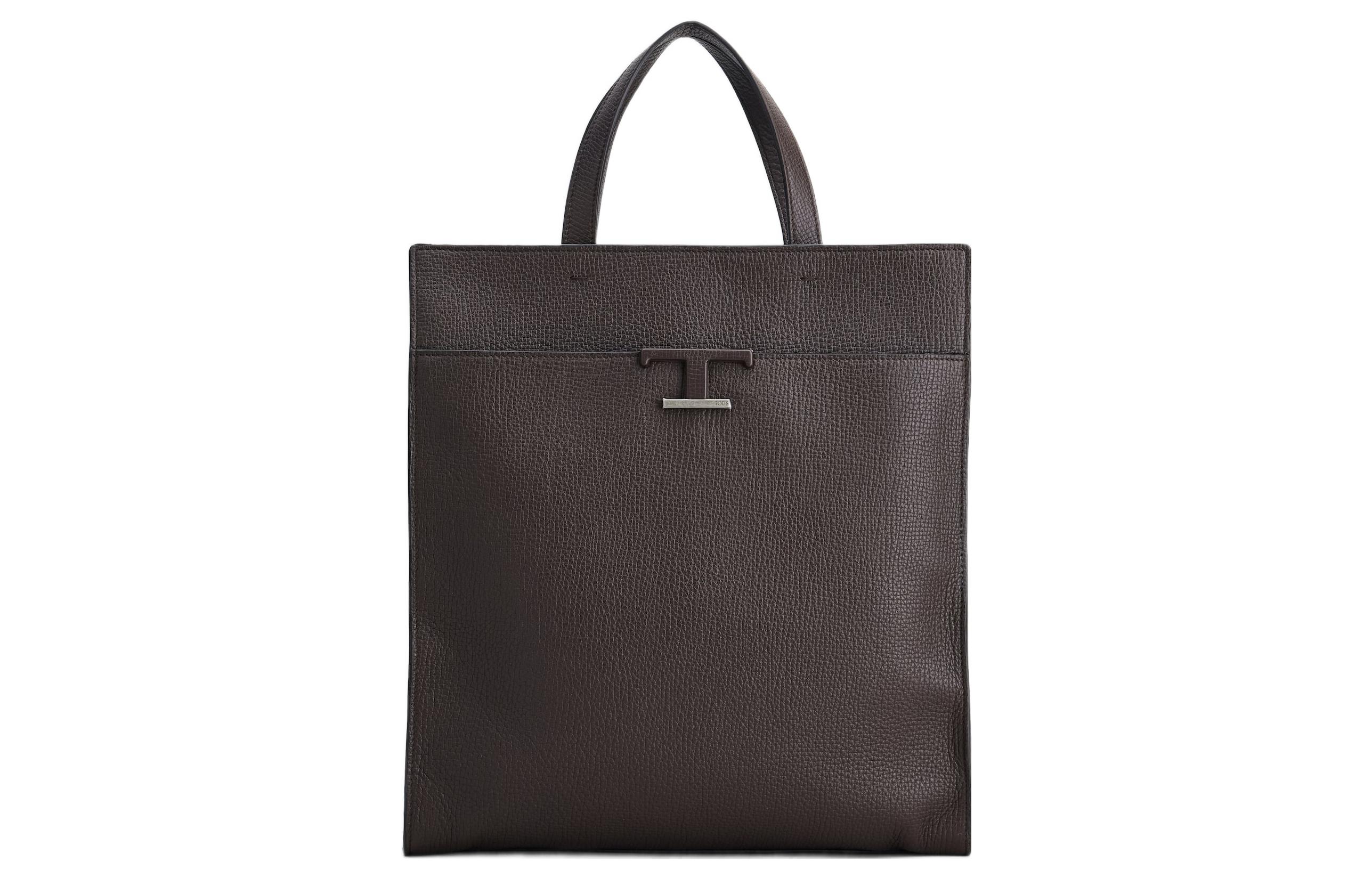 

TOD'S Классическая кожаная сумка среднего размера мужская коричневая