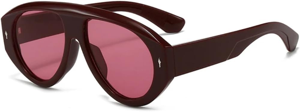 

Солнцезащитные очки для мужчин и женщин - защита UV400 - сине-зеленые заклепки, панк-стиль, разноцветные линзы, для занятий спортом на открытом воздухе и вождения DSVIGF, Dark Red Red