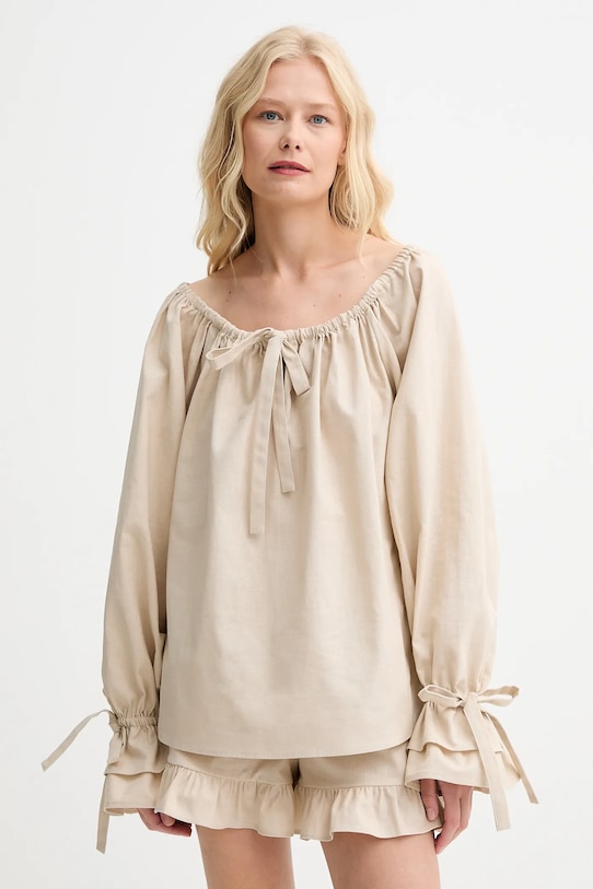 

Льняная блузка The Sleeper, бежевый