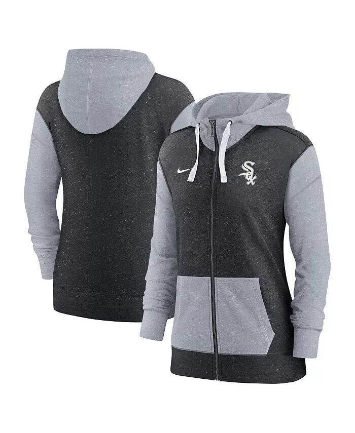 Женская черная толстовка с молнией во всю длину Chicago White Sox Nike — фото 2
