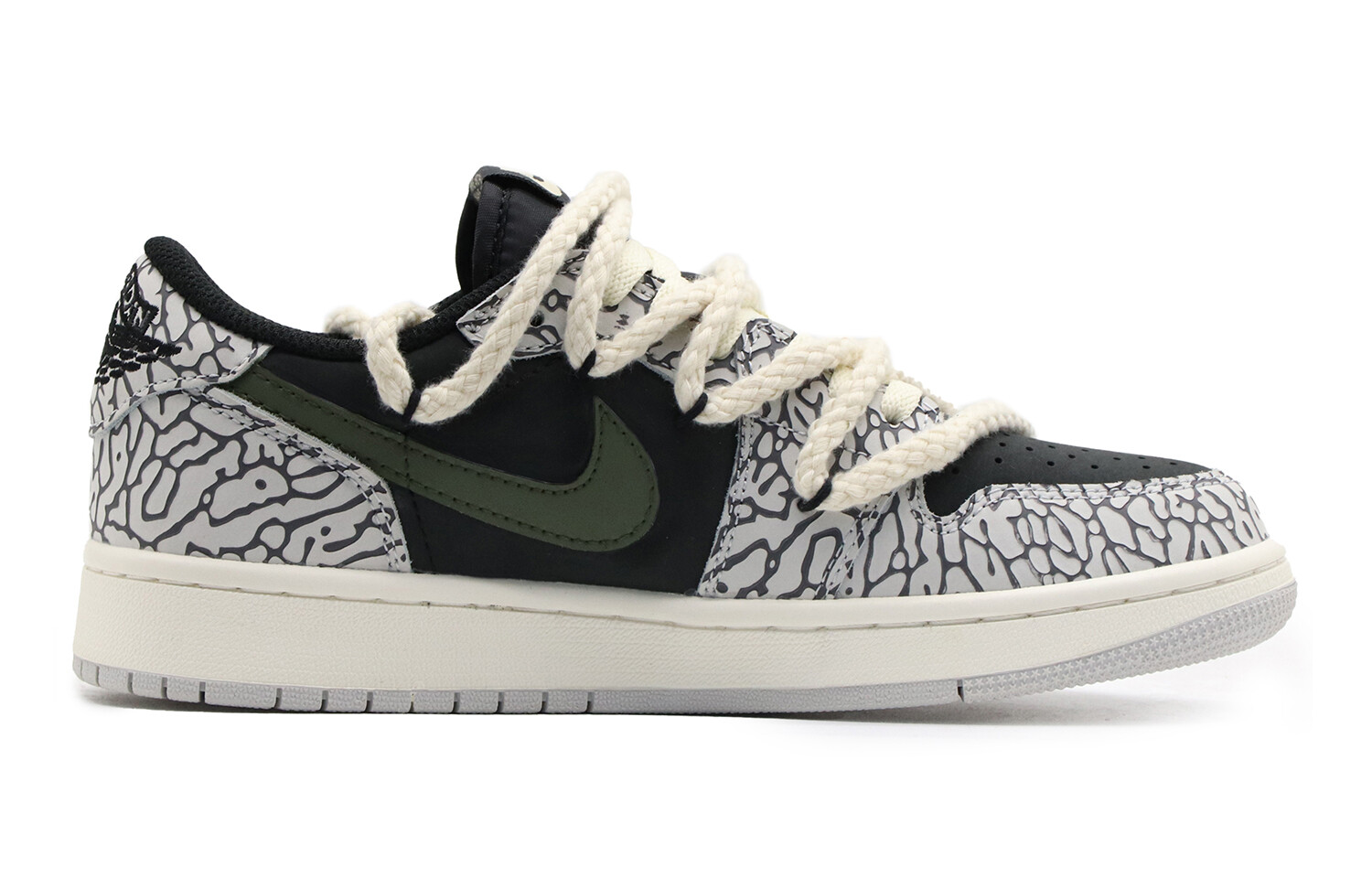 

Кроссовки Air JORDAN 1 Vintage Basketball Shoes Women's Low-Top Gray Green/Black