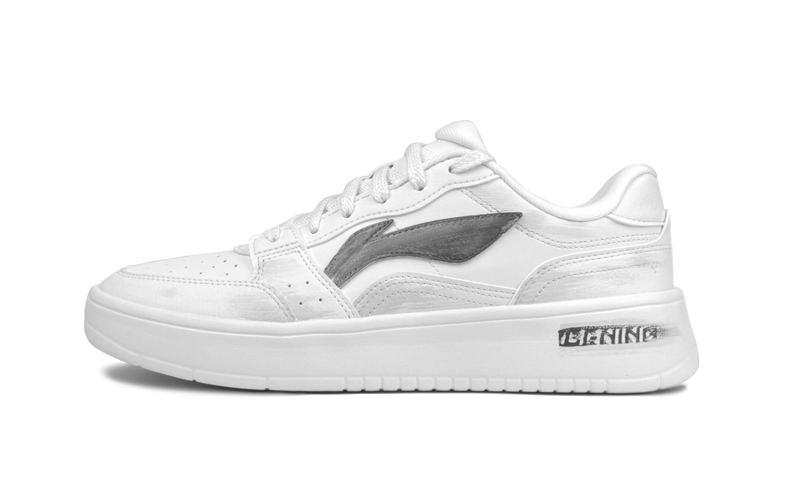 

LINING Acer Truncatum нескользящие износостойкие низкие скейтерские кроссовки men's белый серый