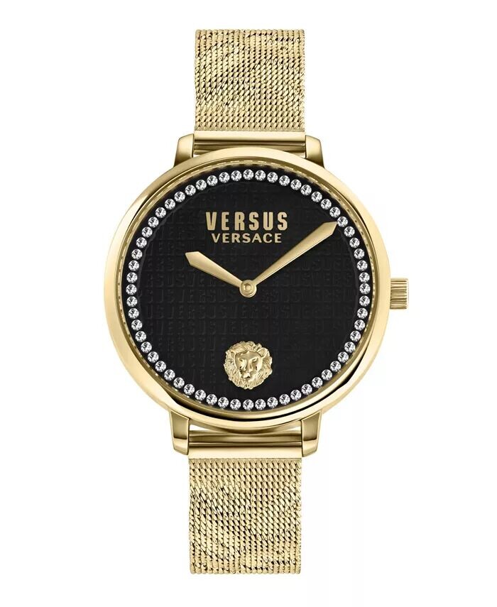 

Женские часы La Villette Crystal IP из желтого золота из нержавеющей стали, 36 мм Versus Versace, золото