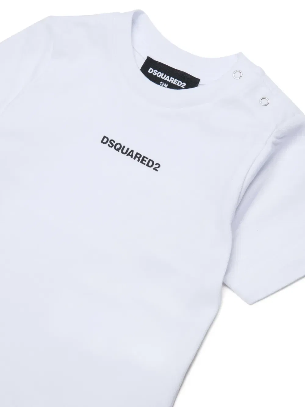 Футболка с логотипом и пуговицами на плече DSQUARED2 KIDS, белый — фото 3