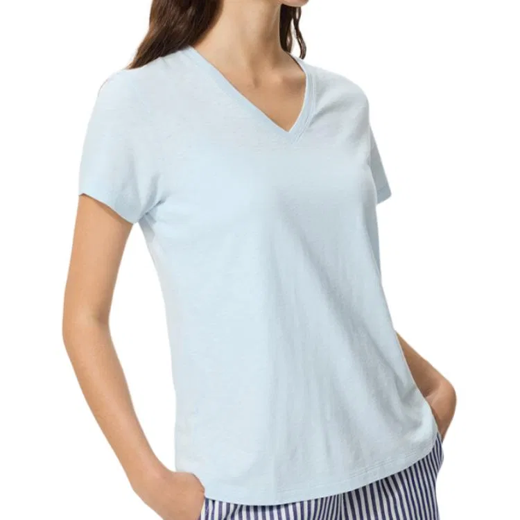 Футболка с V-образным вырезом Light Blue UNIQLO