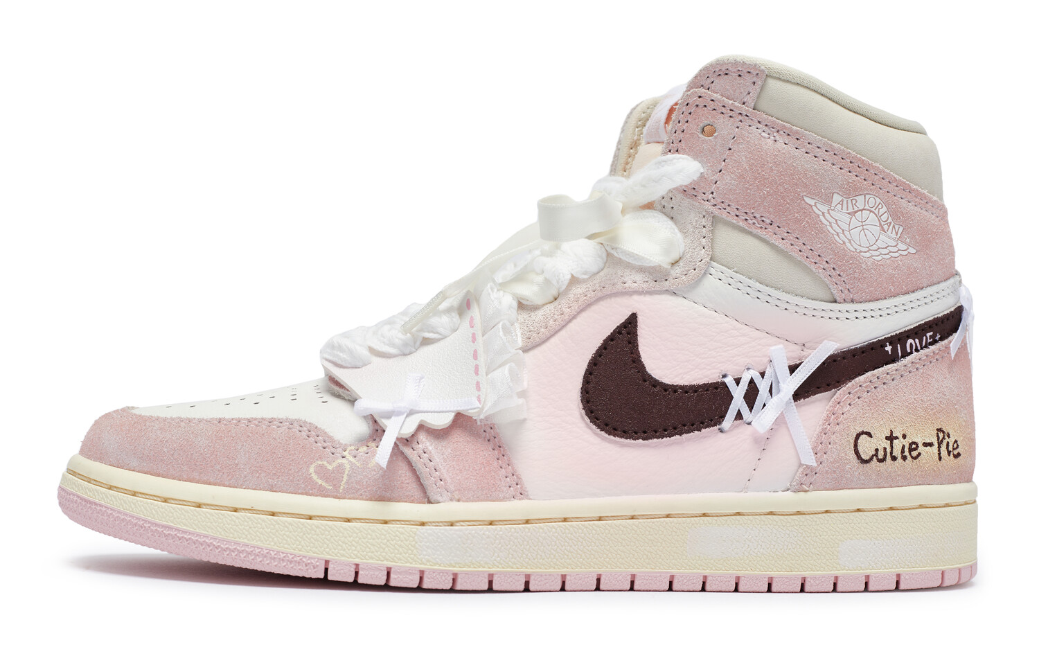 Кроссовки Air Jordan 1 Vintage Basketball Shoes Women's Low-Top White — фото 2