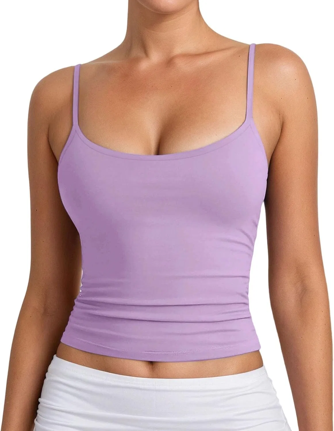 Женский топ на бретелях с встроенным бюстгальтером, Light Purple