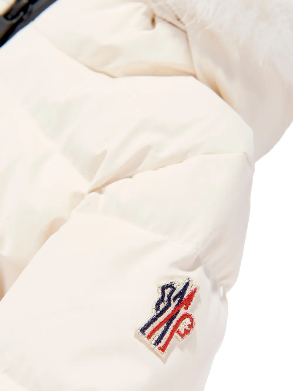 Стеганая куртка с мехом MONCLER GRENOBLE KIDS, белый — фото 3