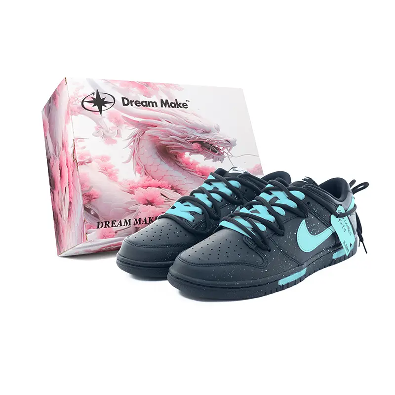 

Nike Dunk Midnight Blue, Box Abrasion Resistant Low top Skateboard Shoes мужские синие черные