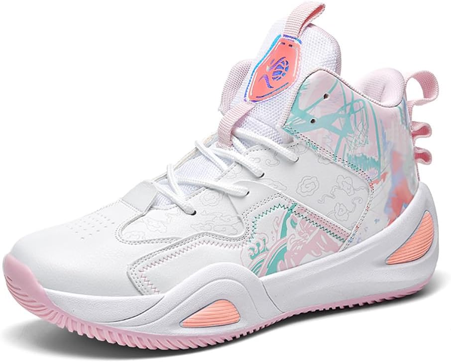 

Кожаные баскетбольные кроссовки MAUGELY для женщин и мужчин, универсальные, дышащие, спортивные беговые кроссовки для студентов, практических занятий и соревнований, розовый