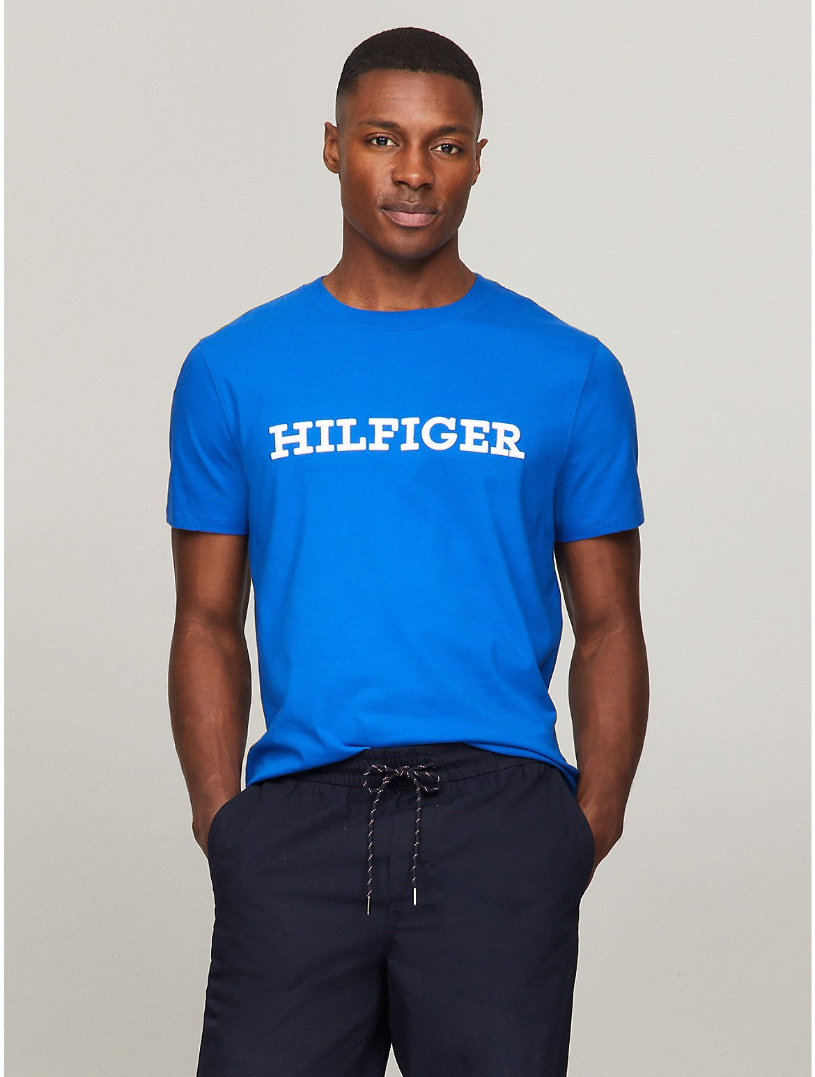 

Мужская футболка с вышитым логотипом Tommy Hilfiger Monotype, цвет kettle blue