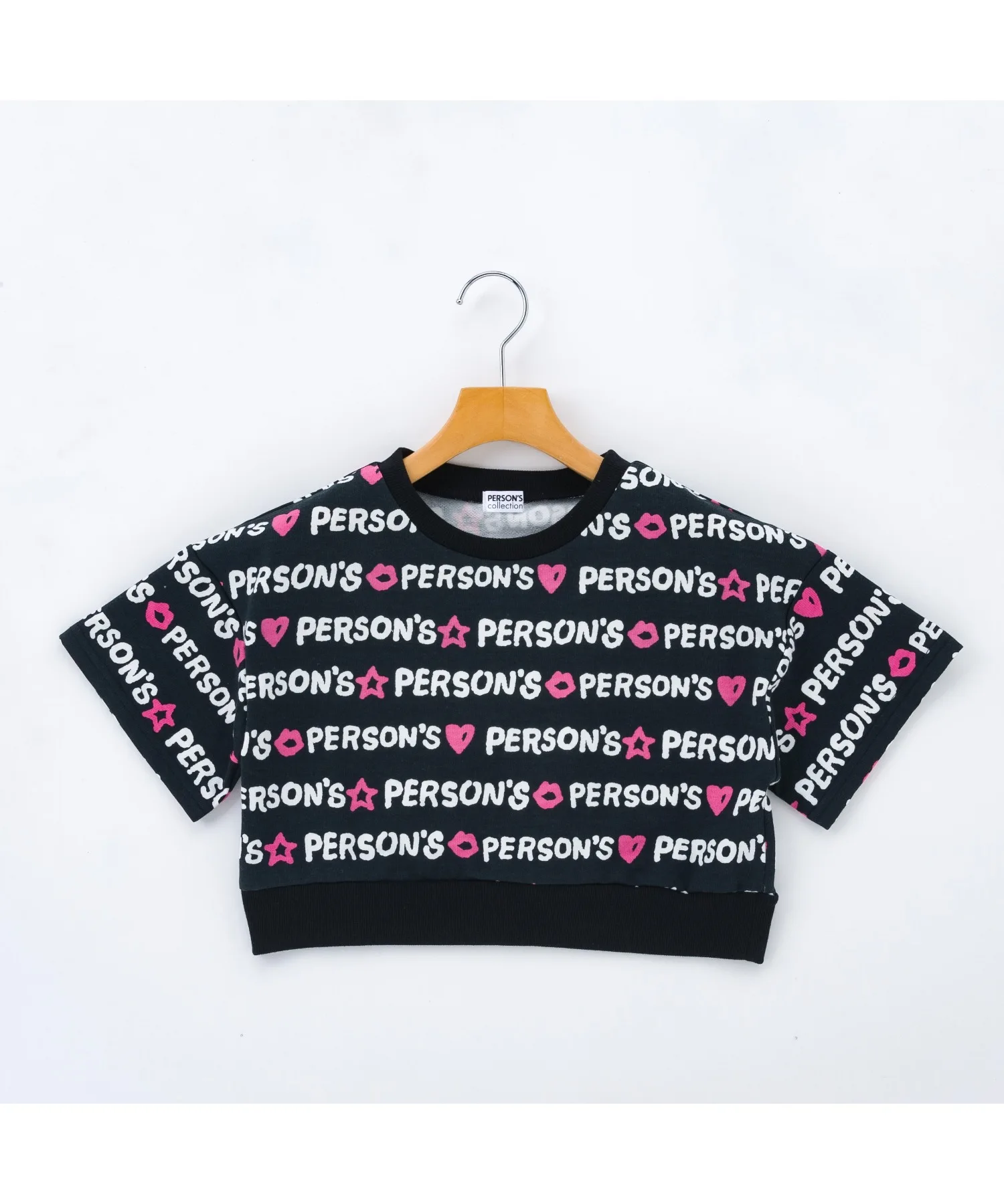 Детский короткий свитер с принтом PERSON'S collection серый