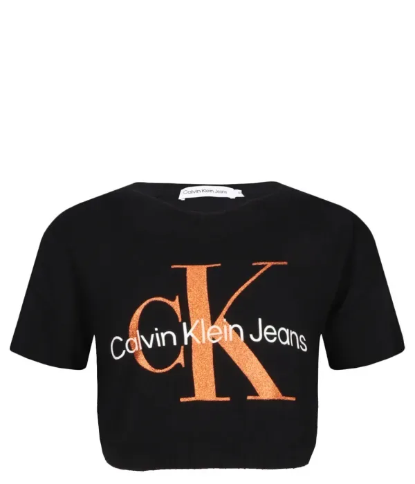 Футболка cropped fit Calvin Klein Jeans, черный