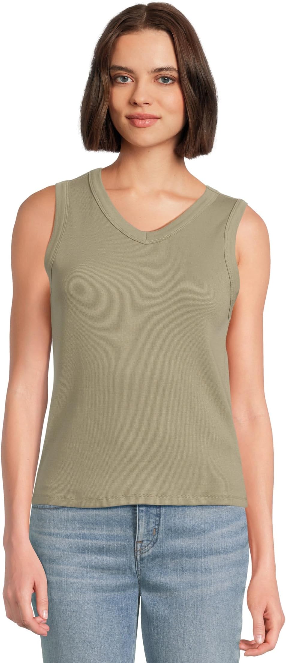 

Топ Madewell Brightside High V Tank, цвет Faded Fatigue