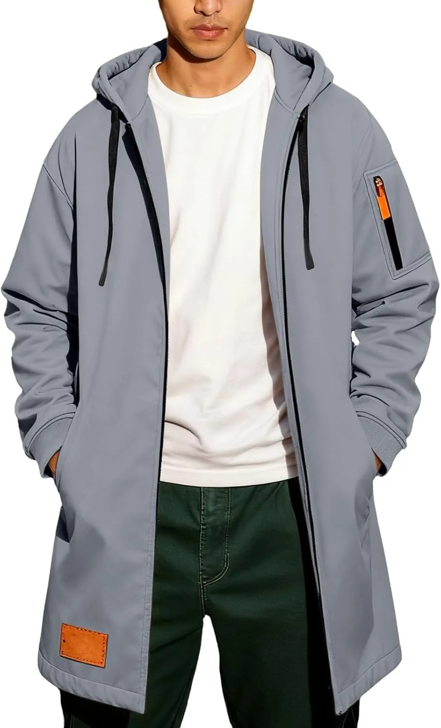 

Мужская толстовка с капюшоном на молнии, карманы