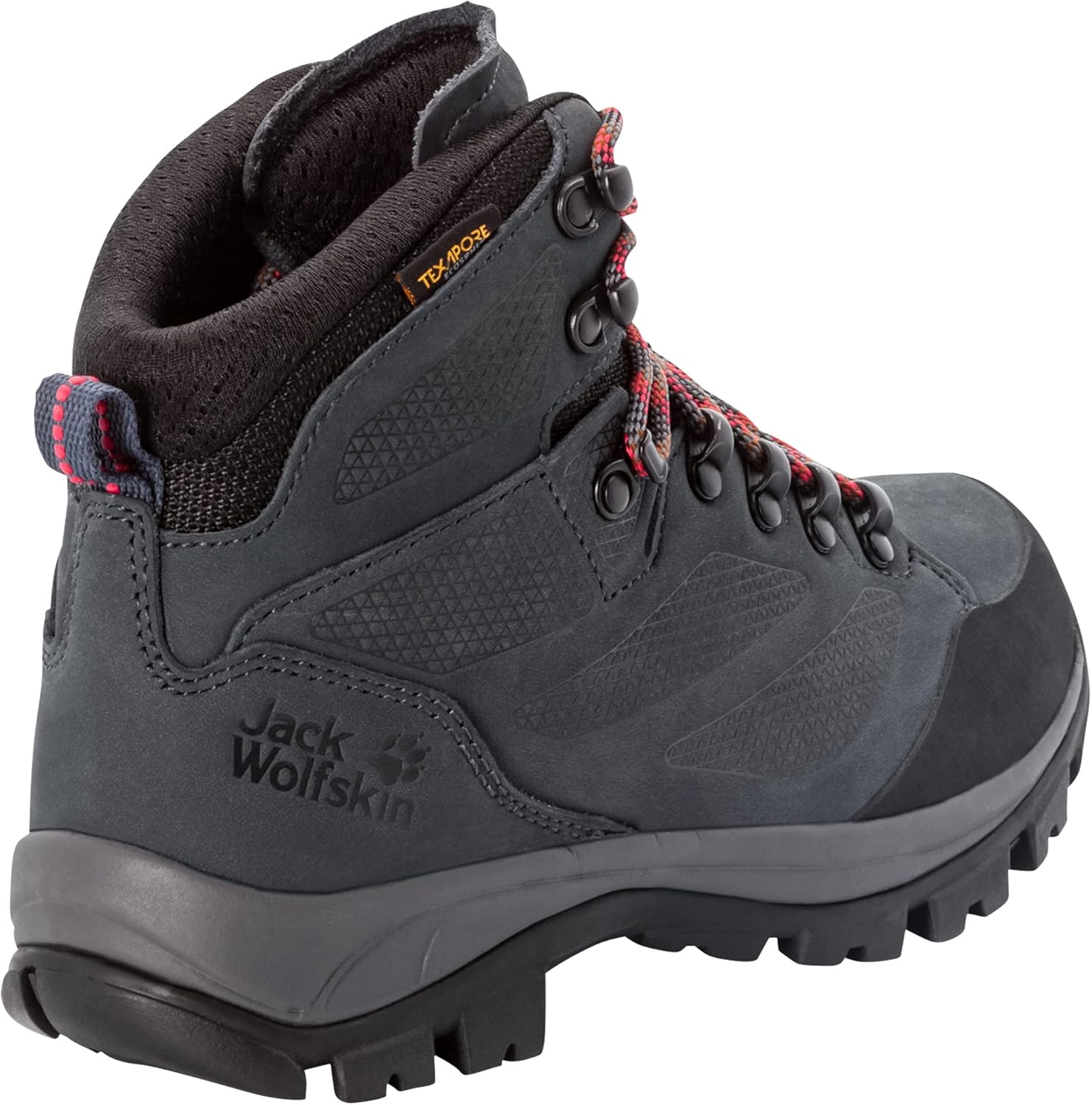 Кроссовки для походов Jack Wolfskin Unisex-Adult Rebellion Texapore Mid W, красный/серый — фото 4