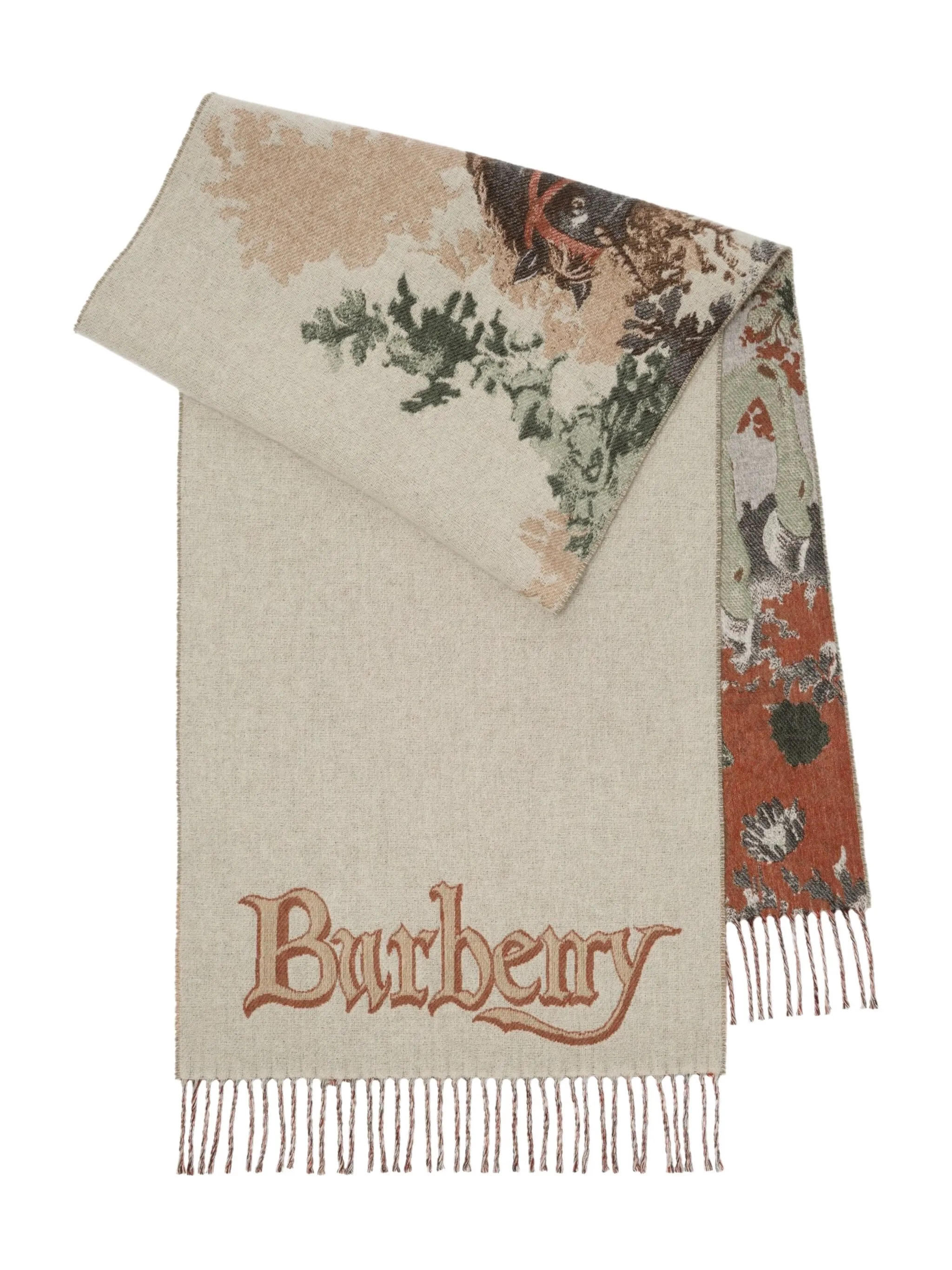 Жаккардовый шарф с портретом конного рыцаря Burberry, нейтральный