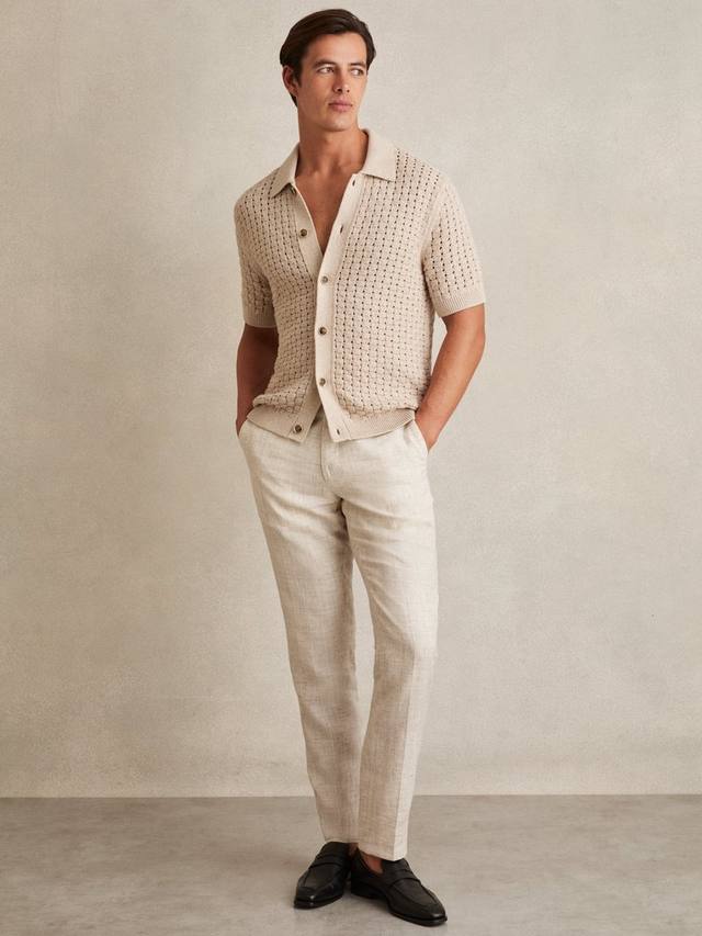 

Футболка Toby Button Down из хлопкового микса Reiss