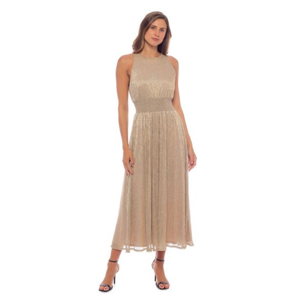 

Женское платье Dolce Pleat со сборками на талии Marina, золотой