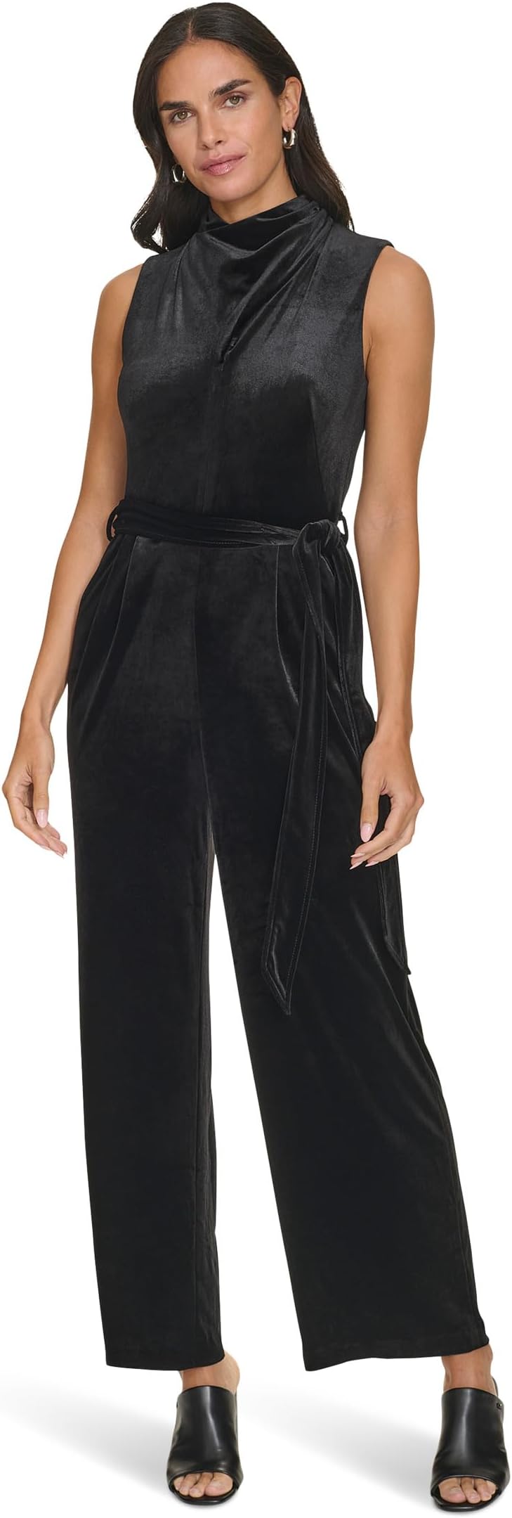 

Платье Calvin Klein Velvet Twist Neck Jumpsuit, черный