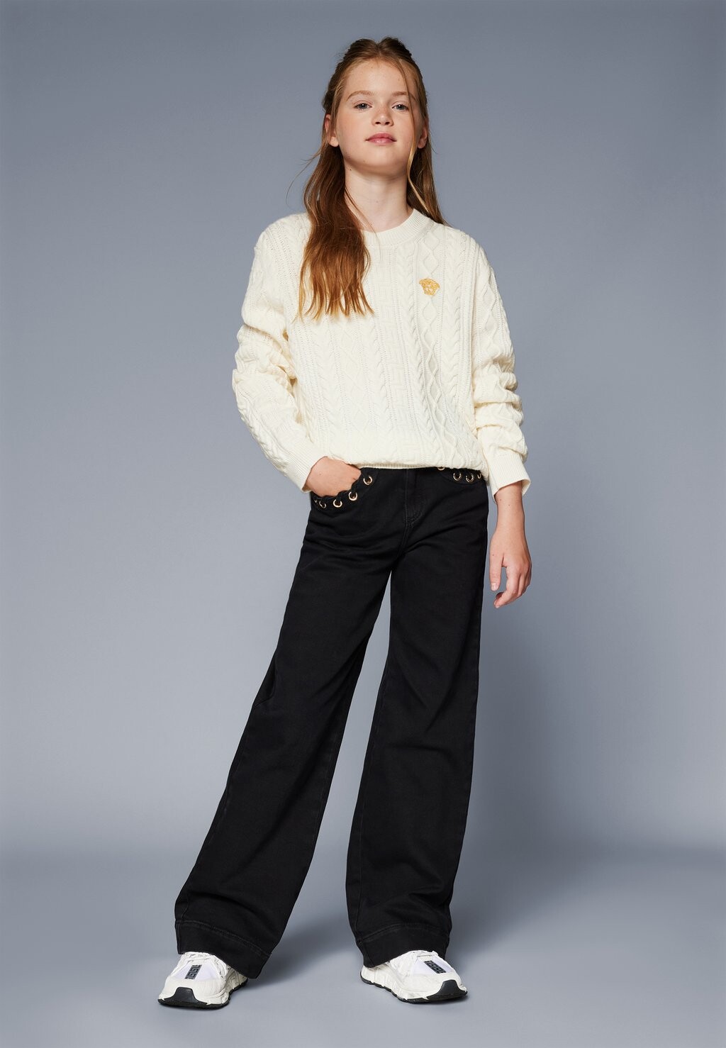 

Вязаный свитер CABLE MIX UNISEX Versace, бежевый